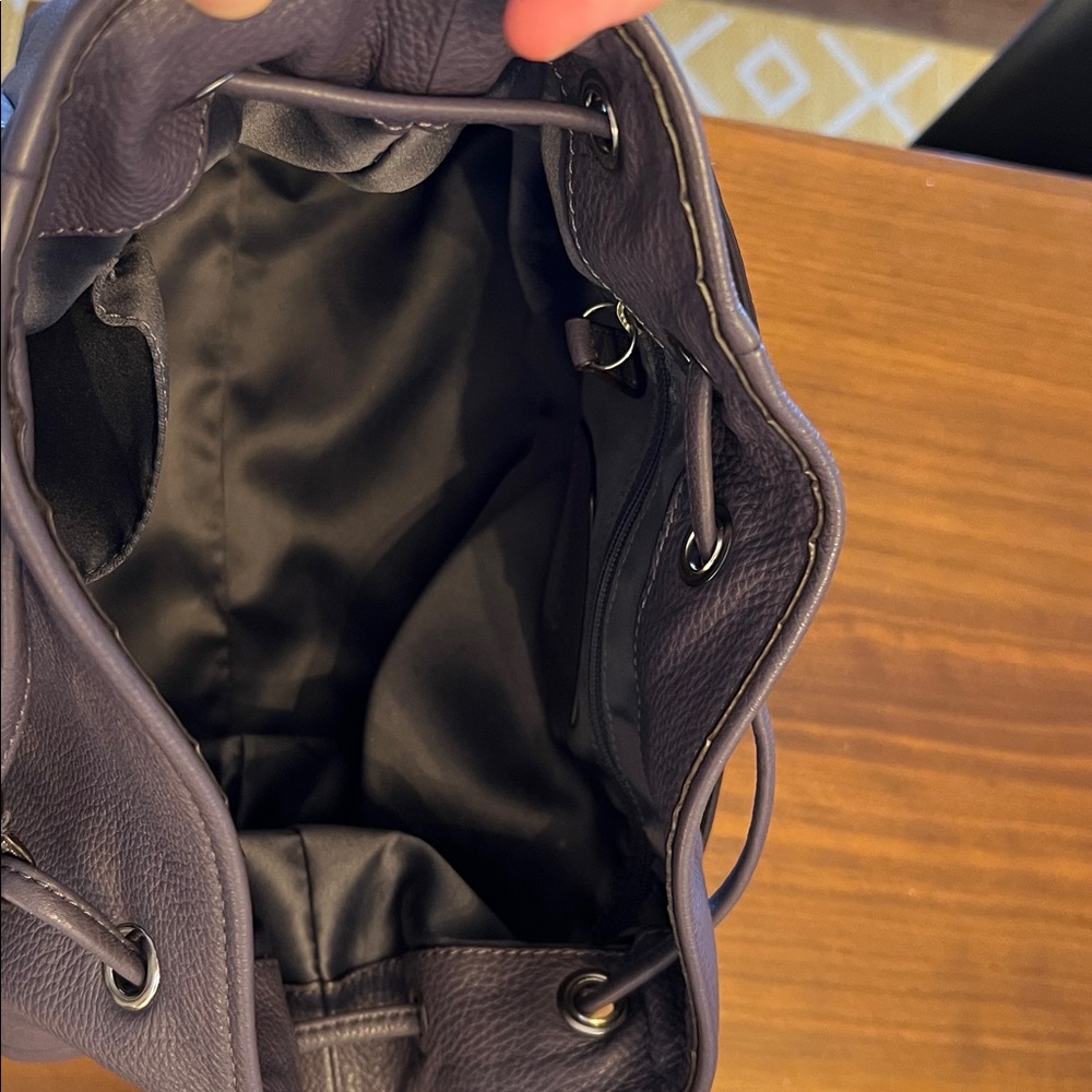 Coach Purple Leather Drawstring Bucket Crossbody Shoulder Bag - Picture 8 of 9